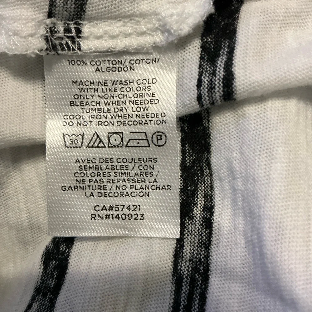 LOFT White and Black Striped Shirt size XL - Picture 4 of 5